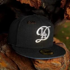 LOS ANGELES DODGERS MLB BLACK BLUE UV / NEW ERA 59FIFTY FITTED CAP