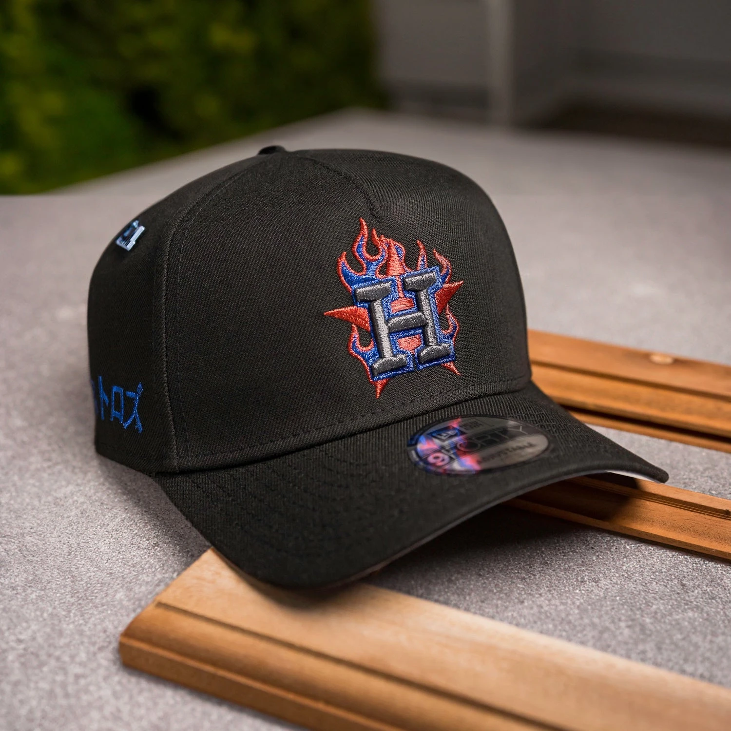 HOUSTON ASTROS FLAME LOGO MLB BLACK BLUE UV / NEW ERA 9FORTY A-FRAME 3 HOUSTON ASTROS FLAME LOGO MLB BLACK BLUE UV / NEW ERA 9FORTY A-FRAME
