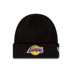 NEW ERA LOS ANGELES LAKERS ESSENTIAL CUFF BLACK KNIT
