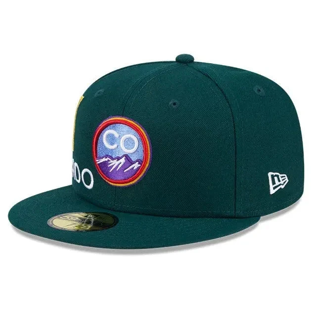 NEW ERA 59FIFTY MLB COLORADO ROCKIES CITYCON DAKR GREEN / GREY UV FITTED CAP 7 NEW ERA 59FIFTY MLB COLORADO ROCKIES CITYCON DAKR GREEN / GREY UV FITTED CAP - Image 5
