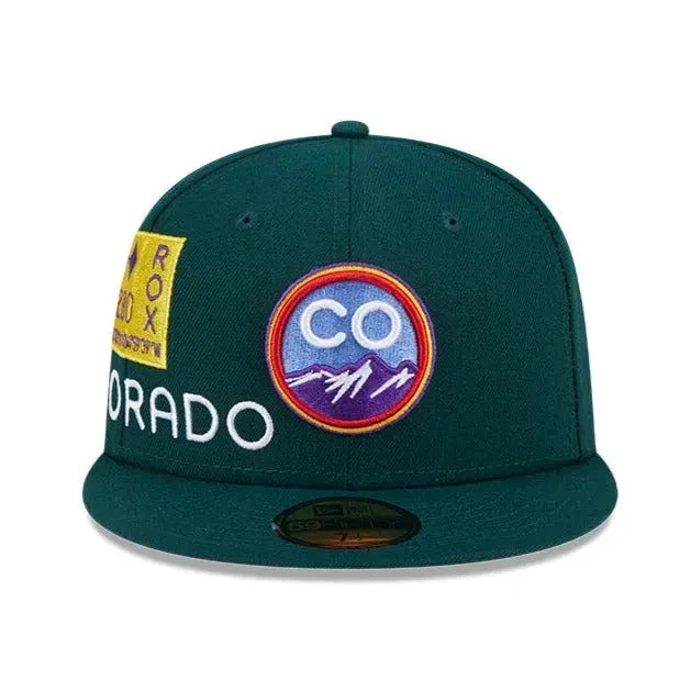 NEW ERA 59FIFTY MLB COLORADO ROCKIES CITYCON DAKR GREEN / GREY UV FITTED CAP 6 NEW ERA 59FIFTY MLB COLORADO ROCKIES CITYCON DAKR GREEN / GREY UV FITTED CAP - Image 4
