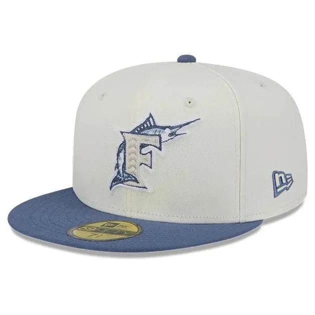 NEW ERA 59FIFTY MLB FLORIDA MARLINS WAVY CHAINSTITCH TWO TONE / GREY UV FITTED CAP 7 NEW ERA 59FIFTY MLB FLORIDA MARLINS WAVY CHAINSTITCH TWO TONE / GREY UV FITTED CAP - Image 5