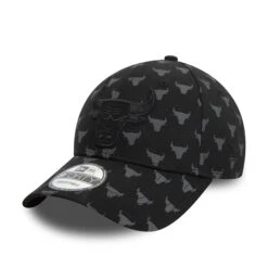 CHICAGO BULLS NBA BLACK MONOGRAM / NEW ERA 9FORTY