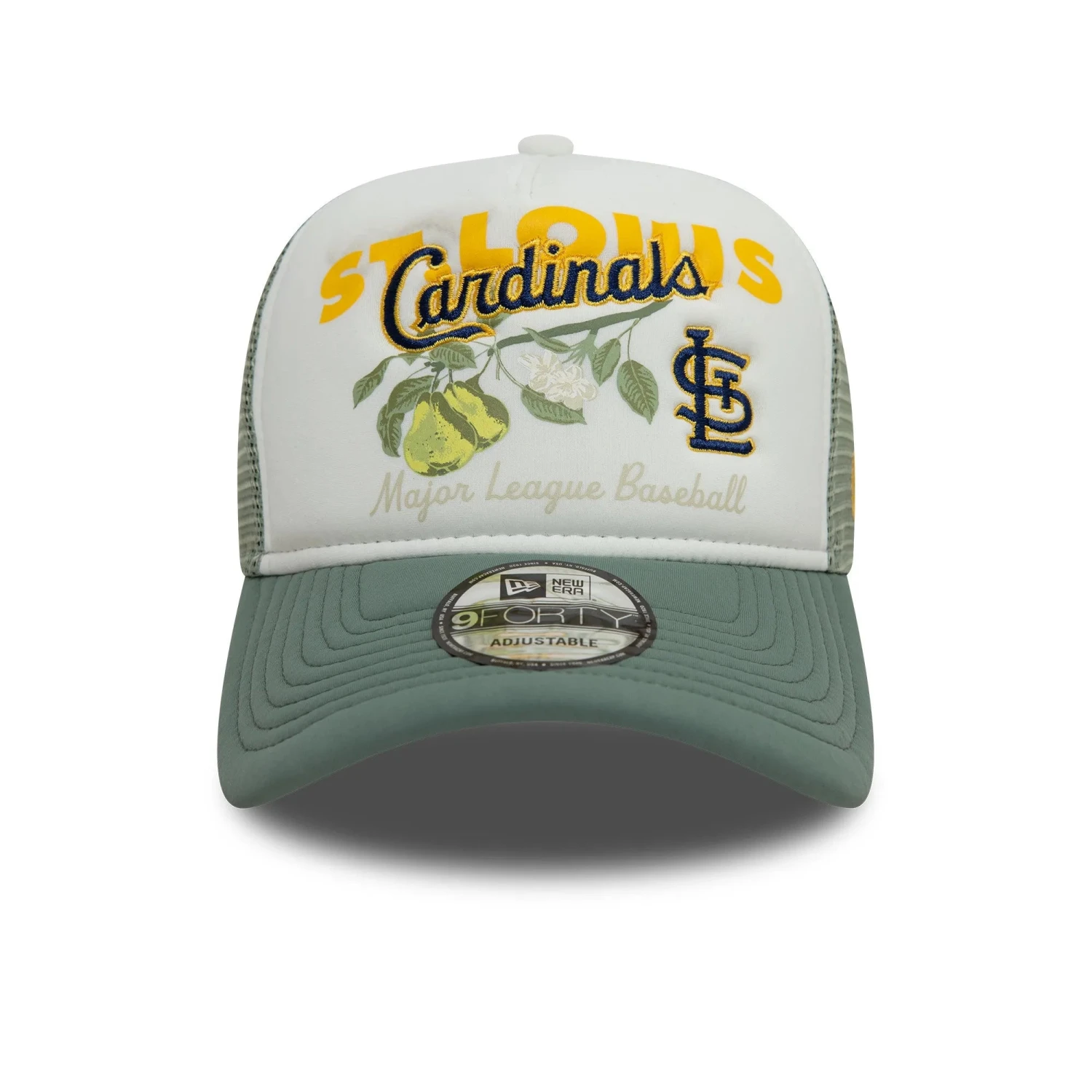 NEW ERA 9FORTY A-FRAME TRUCKER MLB SAINT LOUIS CARDINALS FRUIT GRAPHIC TWO TONE SNAPBACK CAP 6 NEW ERA 9FORTY A-FRAME TRUCKER MLB SAINT LOUIS CARDINALS FRUIT GRAPHIC TWO TONE SNAPBACK CAP - Image 4