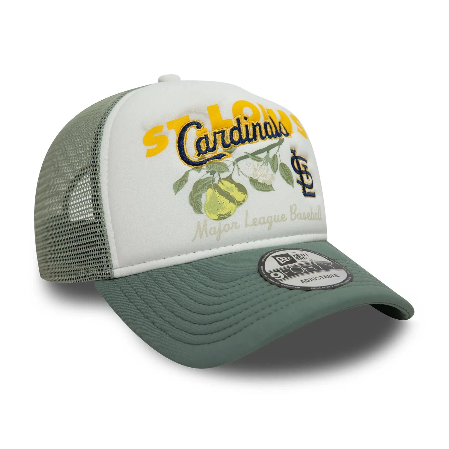 NEW ERA 9FORTY A-FRAME TRUCKER MLB SAINT LOUIS CARDINALS FRUIT GRAPHIC TWO TONE SNAPBACK CAP 5 NEW ERA 9FORTY A-FRAME TRUCKER MLB SAINT LOUIS CARDINALS FRUIT GRAPHIC TWO TONE SNAPBACK CAP - Image 3