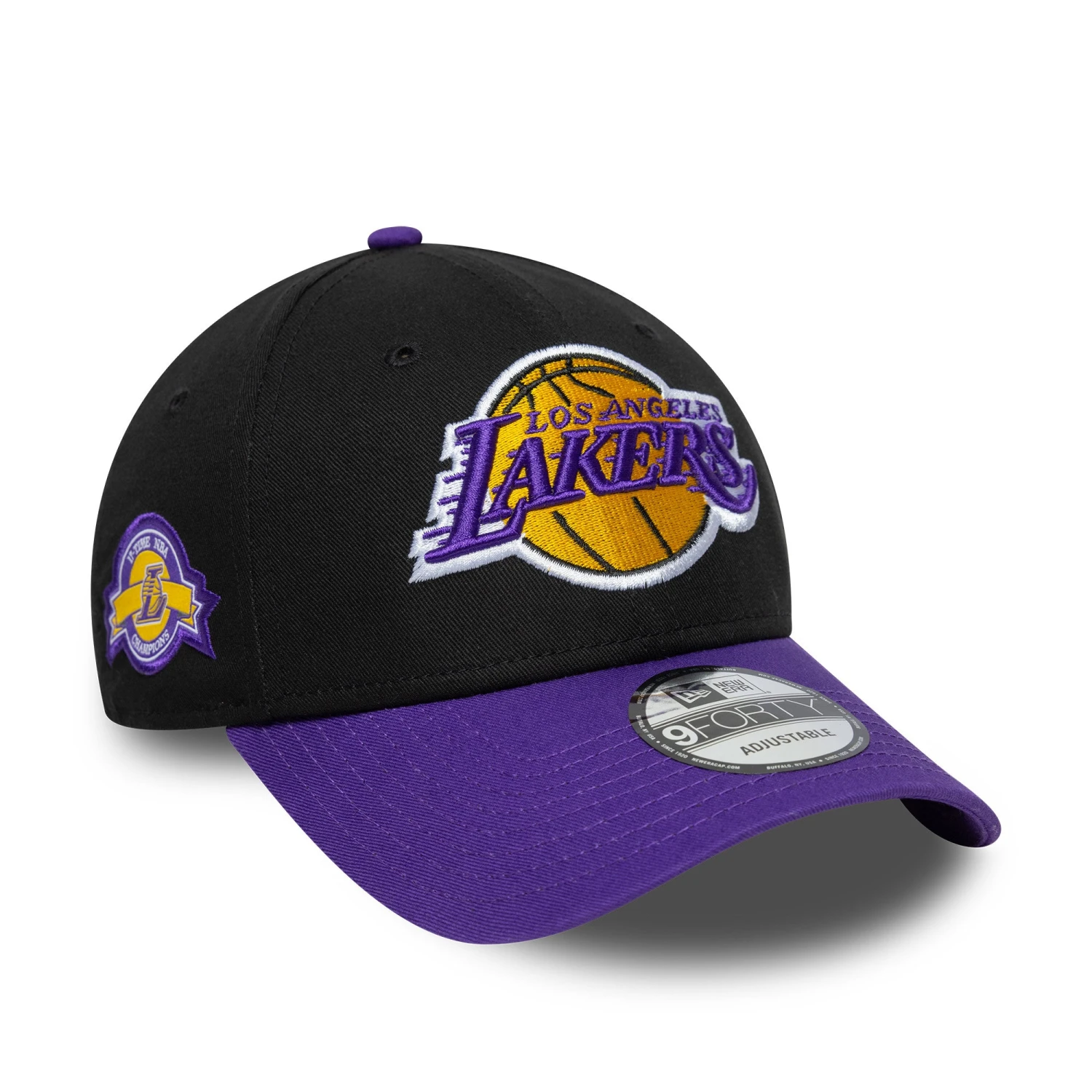 LOS ANGELES LAKERS NBA CAP BLACK PURPLE UV / NEW ERA 9FORTY 3 LOS ANGELES LAKERS NBA CAP BLACK PURPLE UV / NEW ERA 9FORTY