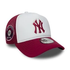 NEW YORK YANKEES MLB CAP WHITE DARKRED UV / NEW ERA 9FORTY TRUCKER