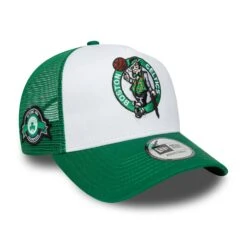 BOSTON CELTICS NBA CAP WHITE GREEN UV / NEW ERA 9FORTY TRUCKER
