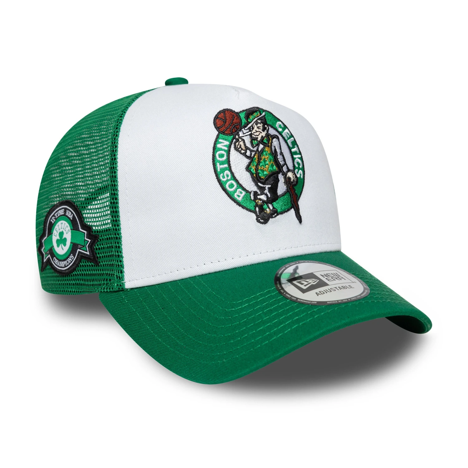 BOSTON CELTICS NBA CAP WHITE GREEN UV / NEW ERA 9FORTY TRUCKER 3 BOSTON CELTICS NBA CAP WHITE GREEN UV / NEW ERA 9FORTY TRUCKER