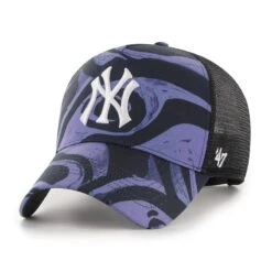 '47 BRAND MLB NEW YORK YANKEES ENAMEL TWIST MESH '47 MVP DT PURPLE