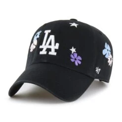 '47 BRAND MLB LOS ANGELES DODGERS FLORA โ47 CLEAN UP BLACK CAP
