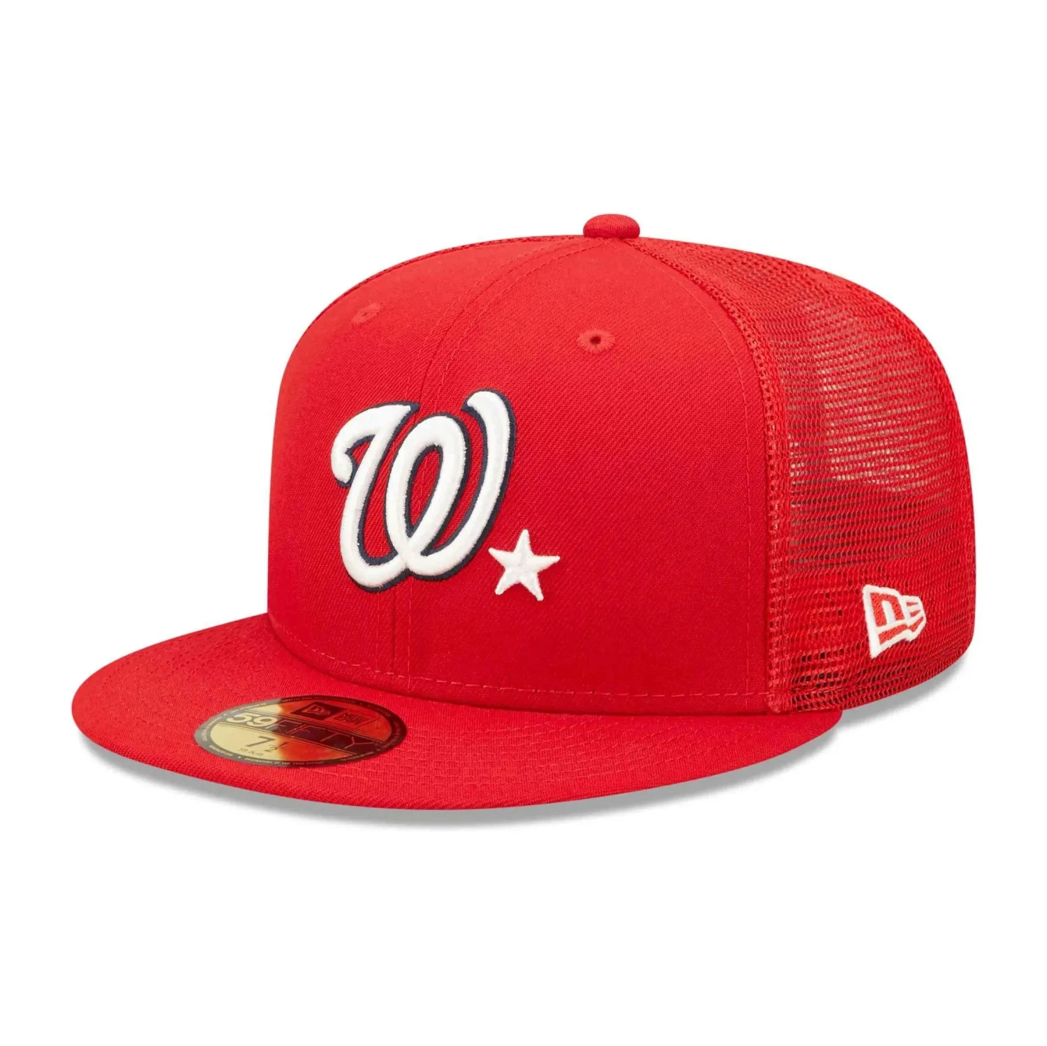 NEW ERA 59FIFTY MLB WASHINGTON NATIONALS ALL STAR GAME 2022 RED / TROPIC RED UV FITTED TRUCKER CAP 4 NEW ERA 59FIFTY MLB WASHINGTON NATIONALS ALL STAR GAME 2022 RED / TROPIC RED UV FITTED TRUCKER CAP - Image 2