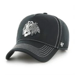 '47 BRAND NHL CHICAGO BLACKHAWKS CONTRAST STITCH โ47 MVP DT BLACK CAP