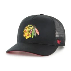 '47 BRAND NHL CHICAGO BLACKHAWKS MESH '47 HITCH BLACK CAP