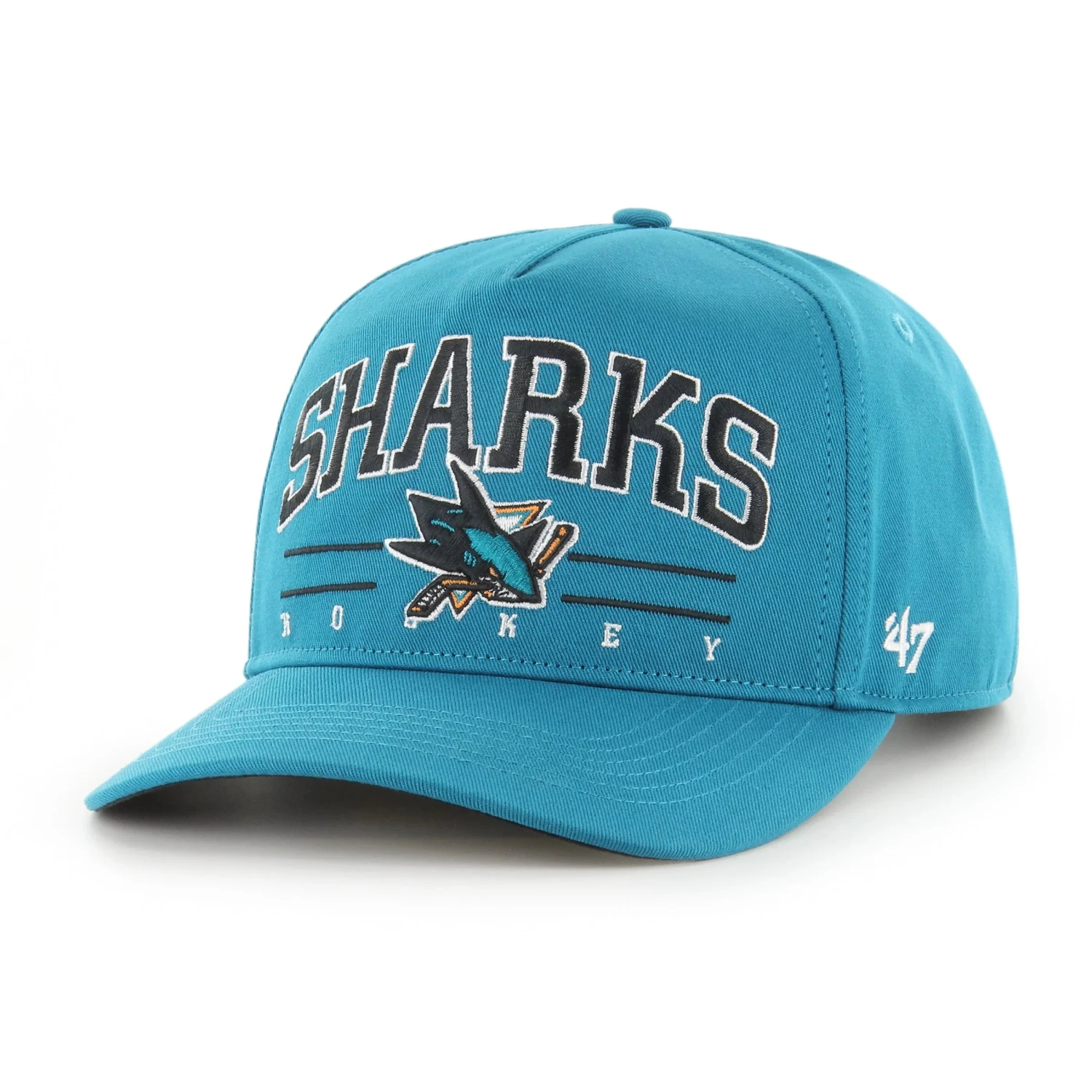 '47 BRAND NHL SAN JOSE SHARKS ROSCOE '47 HITCH DARK TEAL CAP 3 '47 BRAND NHL SAN JOSE SHARKS ROSCOE '47 HITCH DARK TEAL CAP