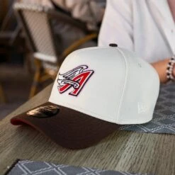 NEW ERA 9FORTY A-FRAME ANAHEIM ANGELS 50TH ANNIVERSARY TWO TONE / SCARLET RED UV SNAPBACK -Headwear store P1010200