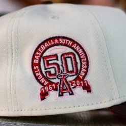 NEW ERA 9FORTY A-FRAME ANAHEIM ANGELS 50TH ANNIVERSARY TWO TONE / SCARLET RED UV SNAPBACK -Headwear store P1010209