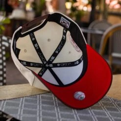 NEW ERA 9FORTY A-FRAME ANAHEIM ANGELS 50TH ANNIVERSARY TWO TONE / SCARLET RED UV SNAPBACK -Headwear store P1010221