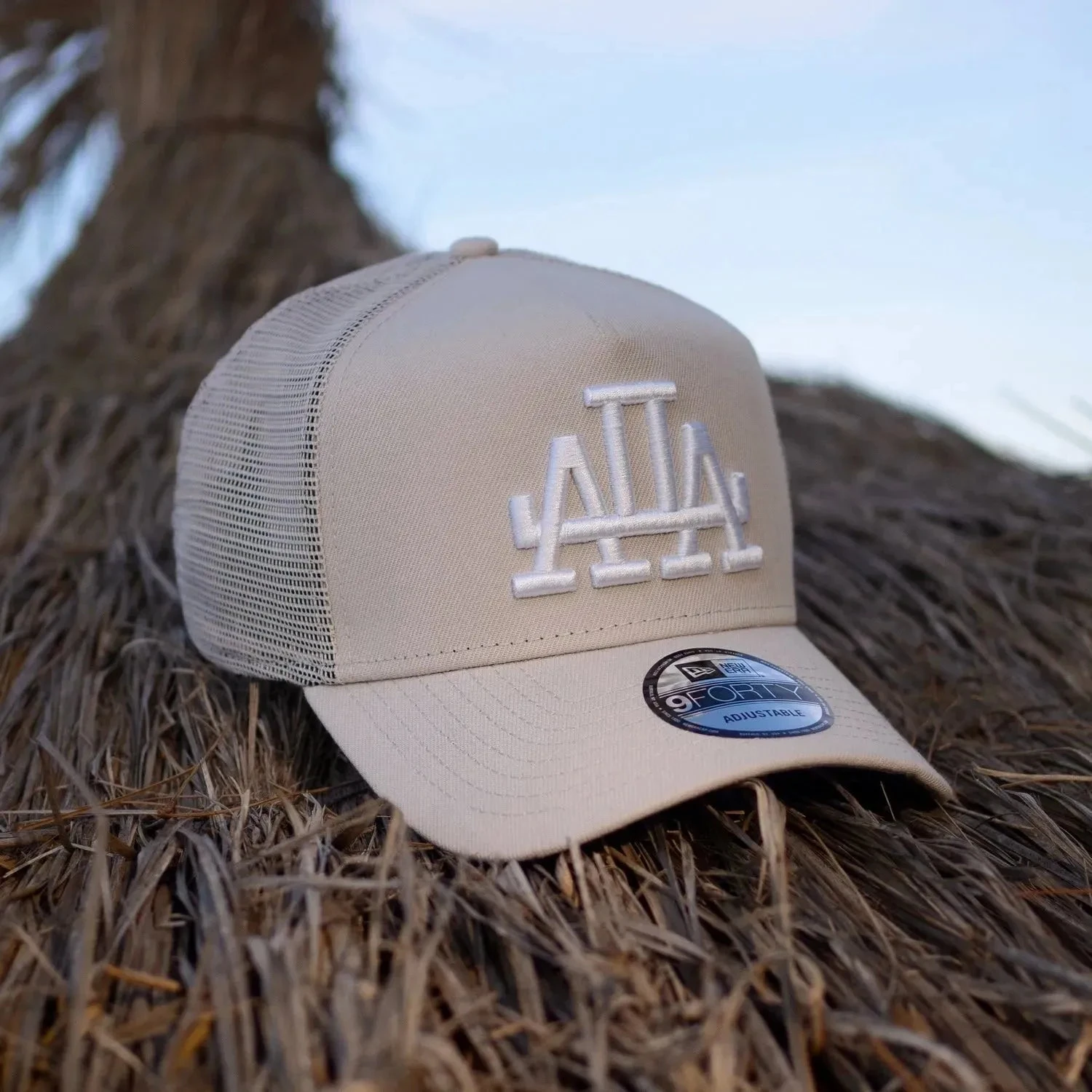 NEW ERA 9FORTY A-FRAME LOS ANGELES DODGERS MIRROR LOGO STONE / GREY UV TRUCKER 4 NEW ERA 9FORTY A-FRAME LOS ANGELES DODGERS MIRROR LOGO STONE / GREY UV TRUCKER - Image 2