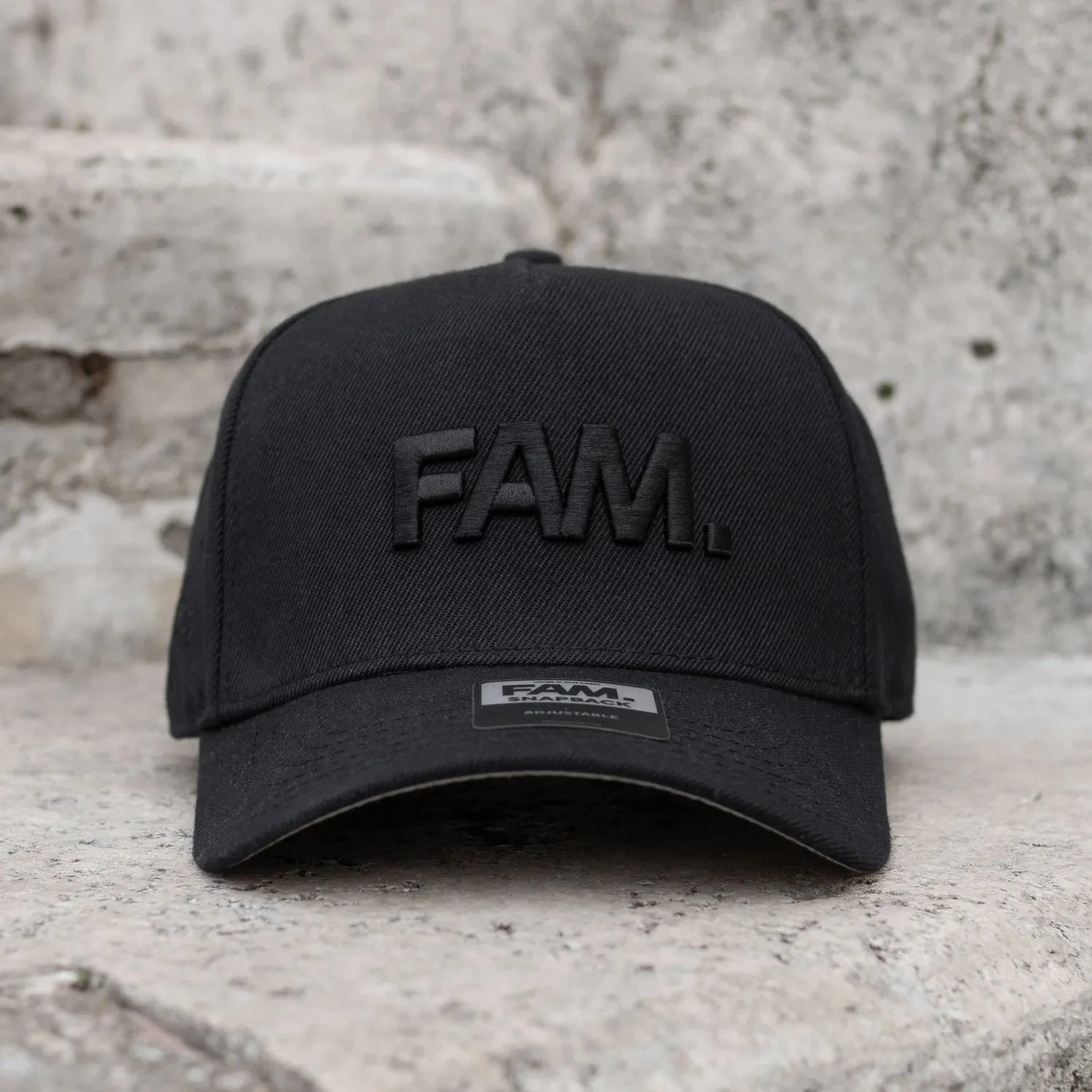 FAM.CAP CORE BLACK ON BLACK SNAPBACK /GREY UV 5 FAM.CAP CORE BLACK ON BLACK SNAPBACK /GREY UV - Image 3
