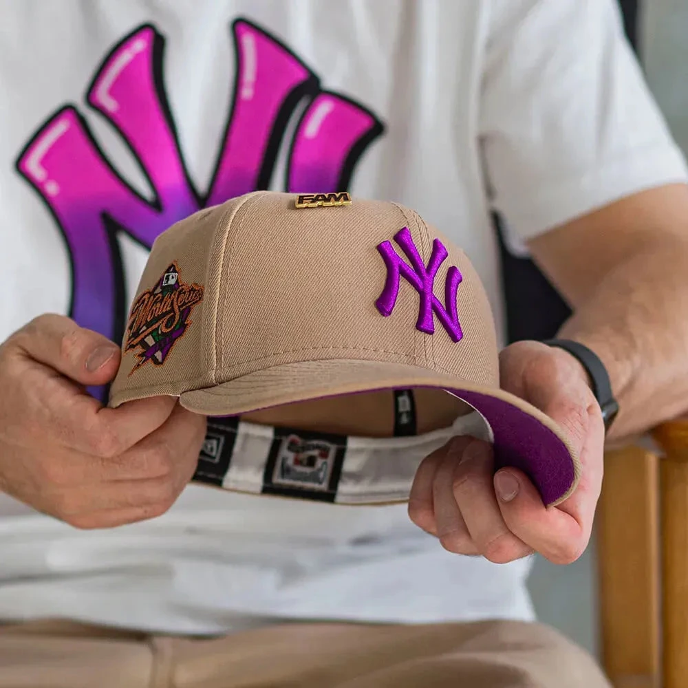 NEW ERA 59FIFTY MLB NEW YORK YANKEES WORLD SERIES 1998 CAMEL / SPARKLING GRAPE UV FITTED CAP 3 NEW ERA 59FIFTY MLB NEW YORK YANKEES WORLD SERIES 1998 CAMEL / SPARKLING GRAPE UV FITTED CAP