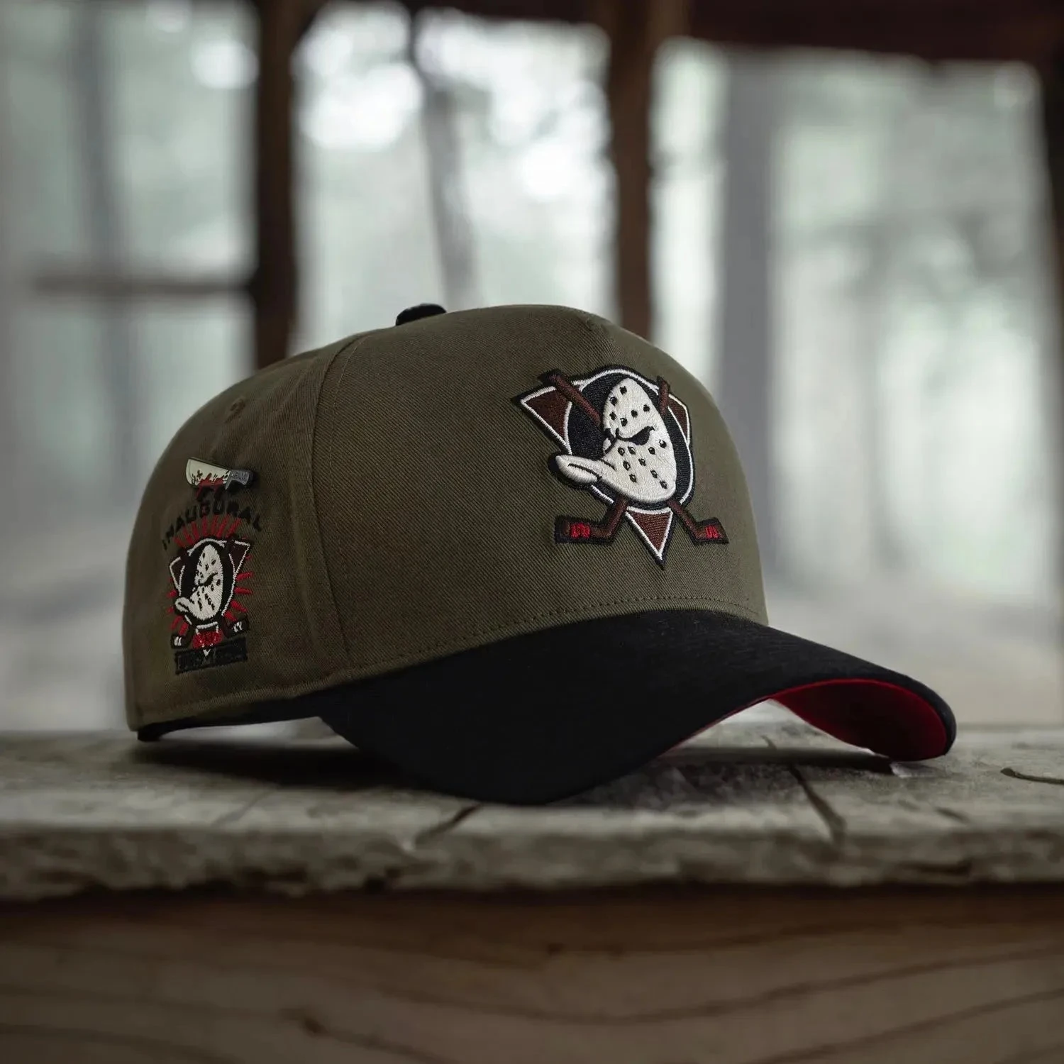 '47 BRAND NHL ANAHEIM DUCKS SURE SHOT SNAPBACK ’47 MVP VINTAGE SANDALWOOD + MACHETE PIN 3 '47 BRAND NHL ANAHEIM DUCKS SURE SHOT SNAPBACK ’47 MVP VINTAGE SANDALWOOD + MACHETE PIN