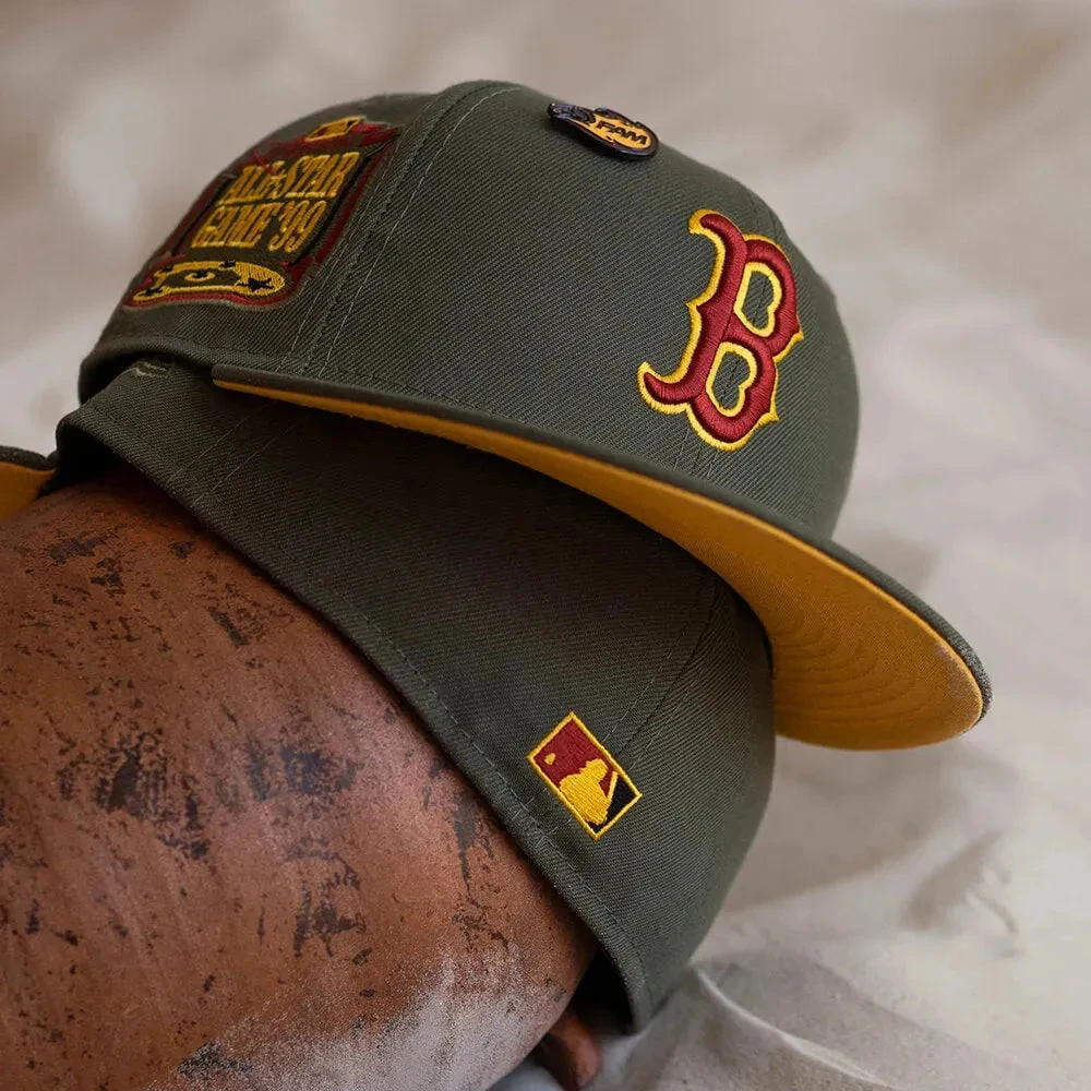 NEW ERA 59FIFTY MLB BOSTON RED SOX ALL STAR GAME 1999 OLIVE / YELLOW UV FITTED CAP 4 NEW ERA 59FIFTY MLB BOSTON RED SOX ALL STAR GAME 1999 OLIVE / YELLOW UV FITTED CAP - Image 2