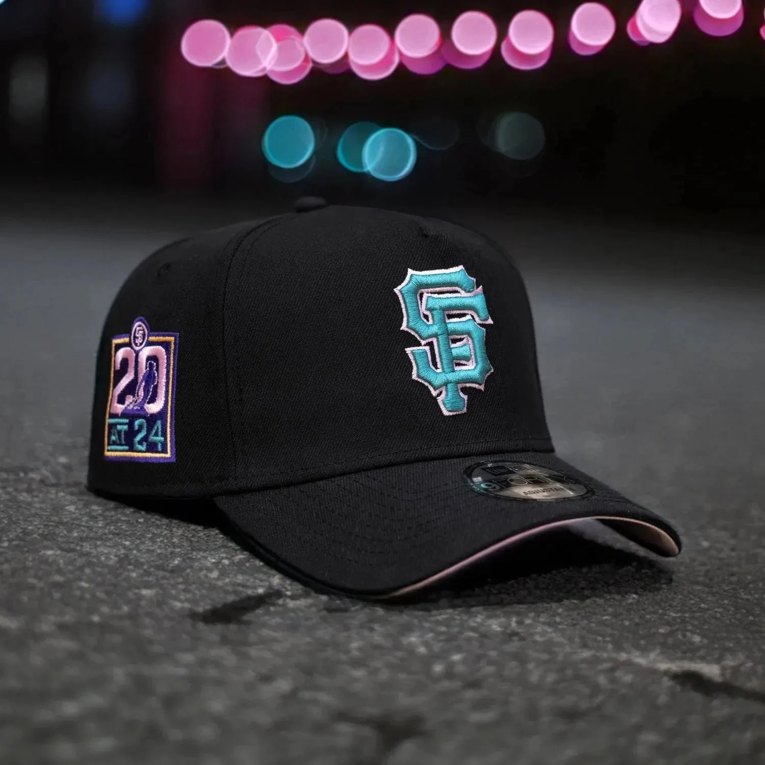 NEW ERA 9FORTY A-FRAME MLB SAN FRANCISCO GIANTS 20TH ANNIVERSARY BLACK / PINK UV CAP 3 NEW ERA 9FORTY A-FRAME MLB SAN FRANCISCO GIANTS 20TH ANNIVERSARY BLACK / PINK UV CAP
