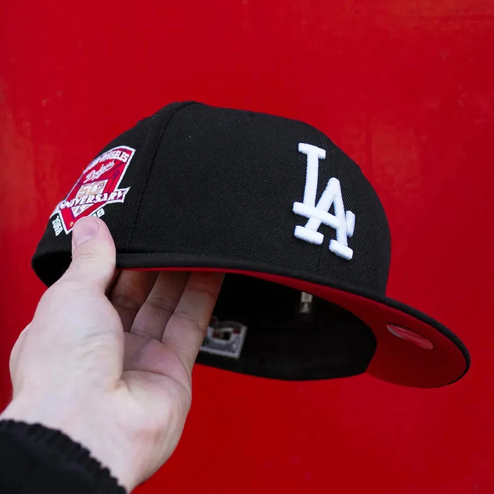 NEW ERA 59FIFTY MLB LOS ANGELES DODGERS 50TH ANNIVERSARY BLACK / RED UV FITTED CAP 3 NEW ERA 59FIFTY MLB LOS ANGELES DODGERS 50TH ANNIVERSARY BLACK / RED UV FITTED CAP