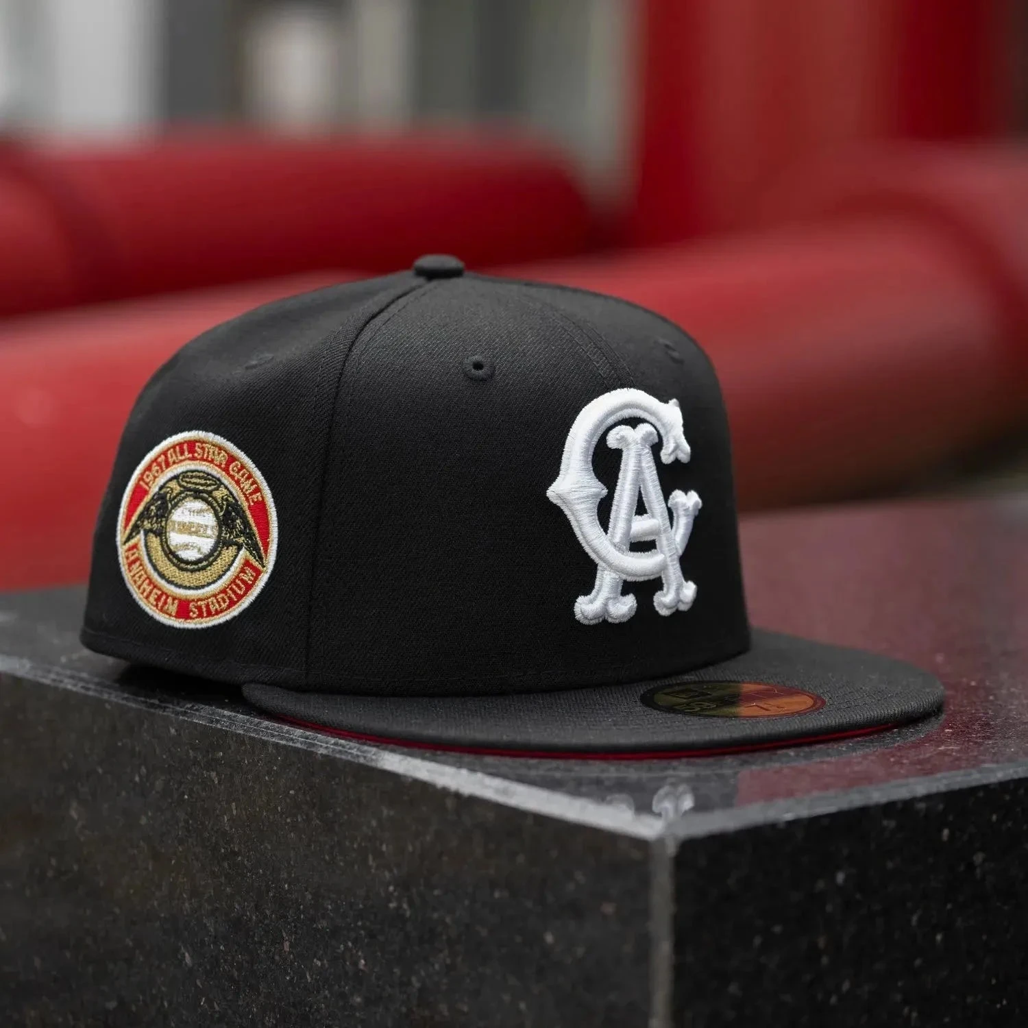 NEW ERA 59FIFTY MLB CALIFORNIA ANGELS ALL STAR GAME 1967 BLACK / SCARLET RED UV FITTED CAP 3 NEW ERA 59FIFTY MLB CALIFORNIA ANGELS ALL STAR GAME 1967 BLACK / SCARLET RED UV FITTED CAP