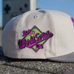 NEW ERA 59FIFTY MLB OAKLAND ATHLETICS WORLD SERIES 1989 TWO TONE / ACTION GREEN UV FITTED CAP -Headwear store P7240804