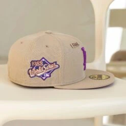 NEW ERA 59FIFTY MLB LOS ANGELES DODGERS WORLD SERIES 1988 CAMEL / SPARKLING GRAPE UV FITTED CAP -Headwear store P8220052