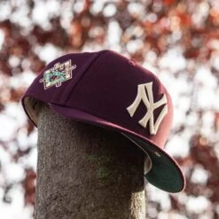 NEW ERA 59FIFTY MLB NEW YORK YANKEES WORLD SERIES 1941 MAROON / AQUA UV FITTED CAP -Headwear store PA277254