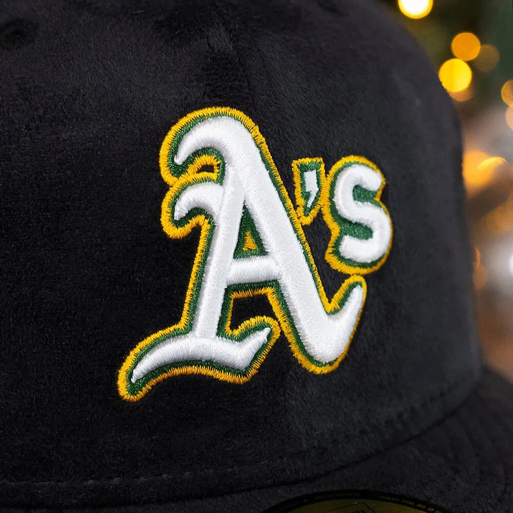 NEW ERA 59FIFTY MLB OAKLAND ATHLETICS BLACK FAUX SUEDE/ GREY UV FITTED CAP 5 NEW ERA 59FIFTY MLB OAKLAND ATHLETICS BLACK FAUX SUEDE/ GREY UV FITTED CAP - Image 3