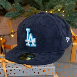 NEW ERA 59FIFTY MLB LOS ANGELES DODGERS NAVY FAUX SUEDE / GREY UV FITTED CAP