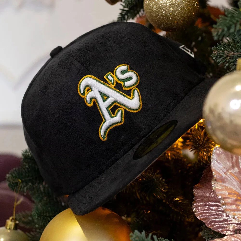 NEW ERA 59FIFTY MLB OAKLAND ATHLETICS BLACK FAUX SUEDE/ GREY UV FITTED CAP 8 NEW ERA 59FIFTY MLB OAKLAND ATHLETICS BLACK FAUX SUEDE/ GREY UV FITTED CAP - Image 6