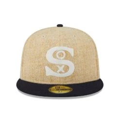 NEW ERA 59FIFTY MLB CHICAGO WHITE SOX HARRIS TWEED TWO TONE / GREY UV FITTED CAP -Headwear store chicago white sox harris tweed beige 59fifty fitted cap 60426733 back