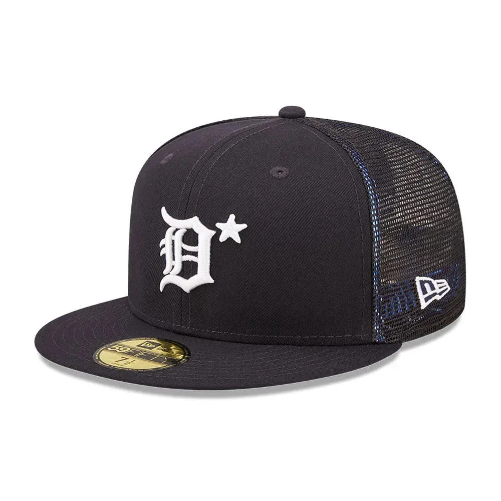 NEW ERA 59FIFTY MLB DETROIT TIGERS ALL STAR GAME 2022 NAVY / TROPIC BLUE UV FITTED TRUCKER CAP 5 NEW ERA 59FIFTY MLB DETROIT TIGERS ALL STAR GAME 2022 NAVY / TROPIC BLUE UV FITTED TRUCKER CAP - Image 3