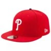 NEW ERA 59FIFTY MLB AUTHENTIC PHILADELPHIA PHILLIES TEAM FITTED RED CAP