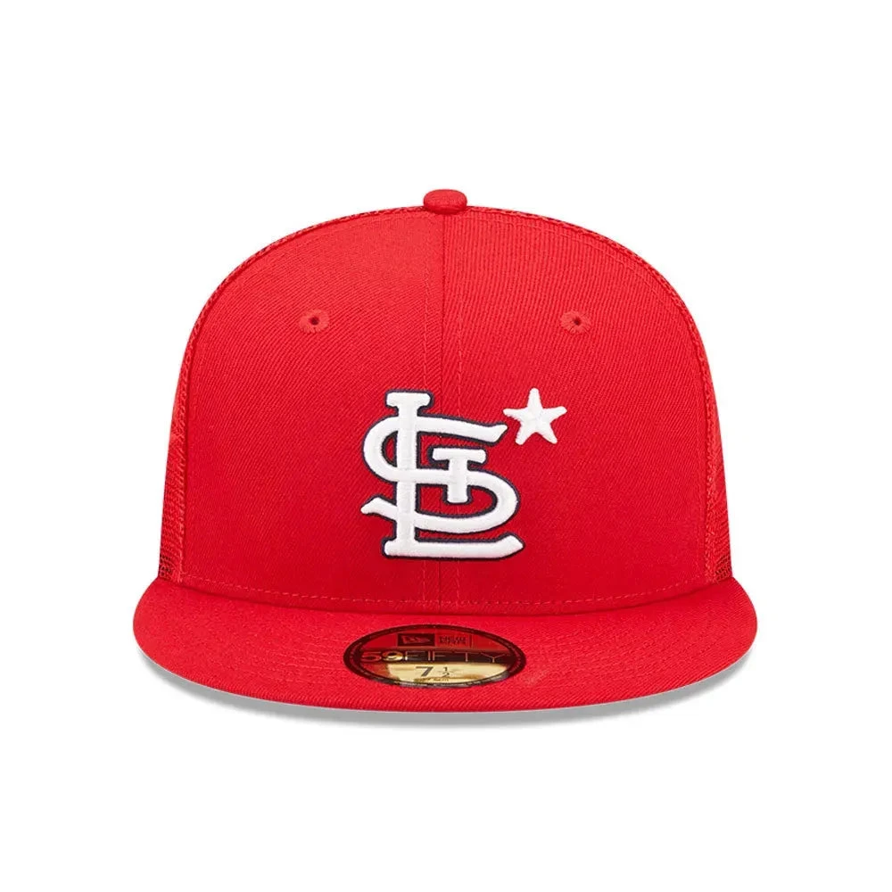 NEW ERA 59FIFTY MLB SAINT LOUIS CARDINALS ALL STAR GAME 2022 RED / TROPIC RED UV FITTED TRUCKER CAP 9 NEW ERA 59FIFTY MLB SAINT LOUIS CARDINALS ALL STAR GAME 2022 RED / TROPIC RED UV FITTED TRUCKER CAP - Image 7